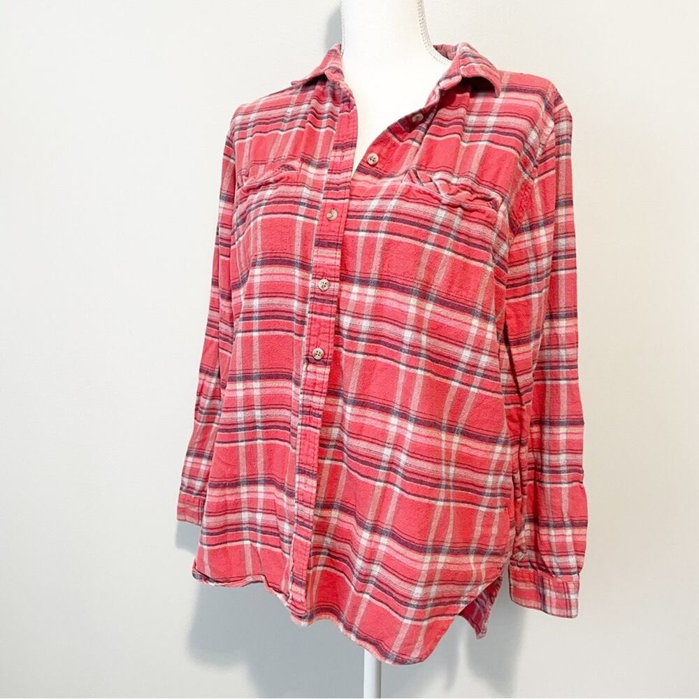BDG red plaid flannel button down top size small grunge - Picture 9 of 9